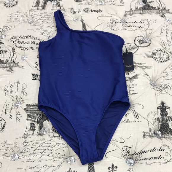💥Rachel Rachel Roy Ribbed One-Shoulder Swimsuit - Picture 3 of 7